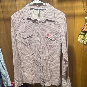 Cinch Women's Red Button Down Shirt